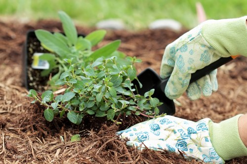 Risk-aware gardening work with tools and protective equipment